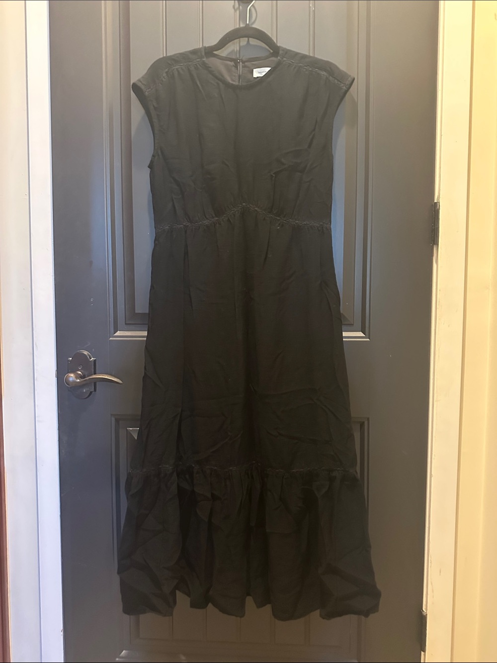 Treasure & Bond Black Maxi Dress with Ruffle Hem